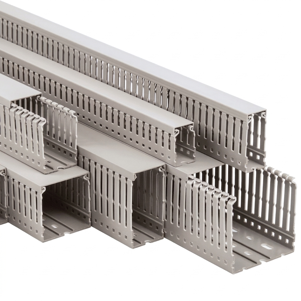 Canaleta 80 x 80 ranurada gris